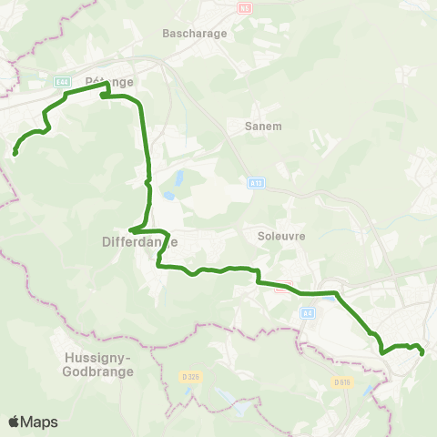 TICE Esch-s/-Alzette, Gare rout. - Rodange, Schwemm map