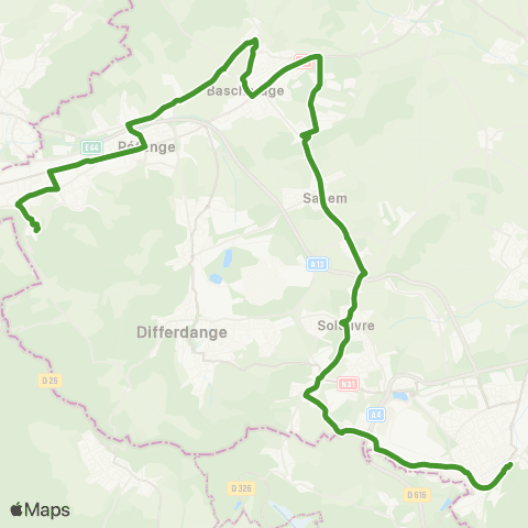 TICE Esch-s/-Alzette, Gare rout. - Rodange, Schwemm map