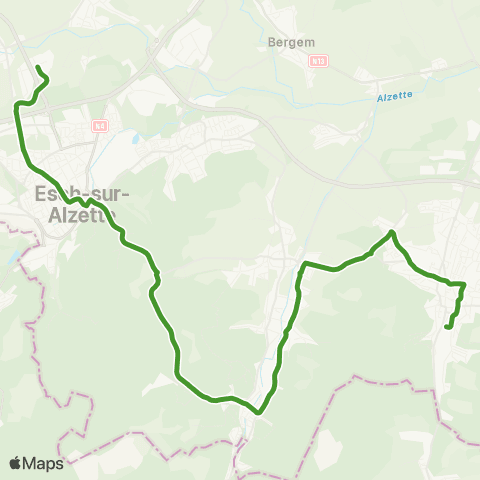 TICE Ehlerange, ZARE 2 - Dudelange, Schnauzelach map