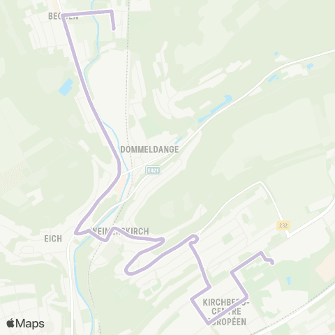 Lignes Scolaires AVL École européenne - Beggen, Cyprien Merjai map