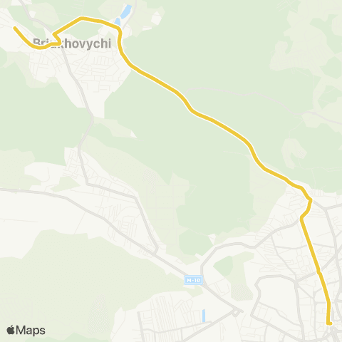 Lviv Bus Вул. Зернова - смт. Брюховичі map