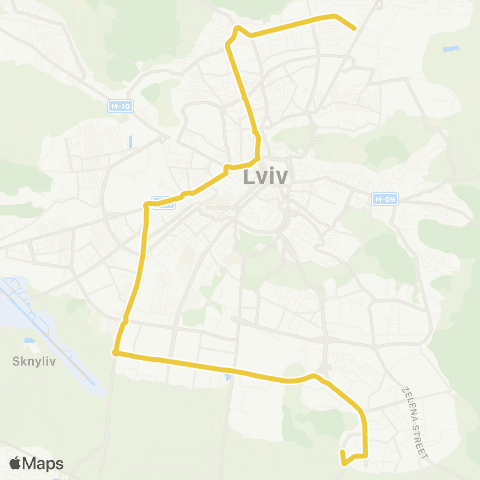Lviv Bus Вул. Чигиринська - вул. Гориня map