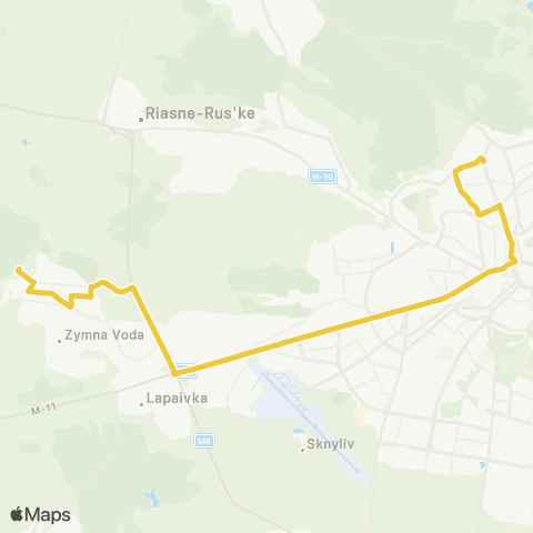 Lviv Bus Смт. Рудно - вул. Варшавська map