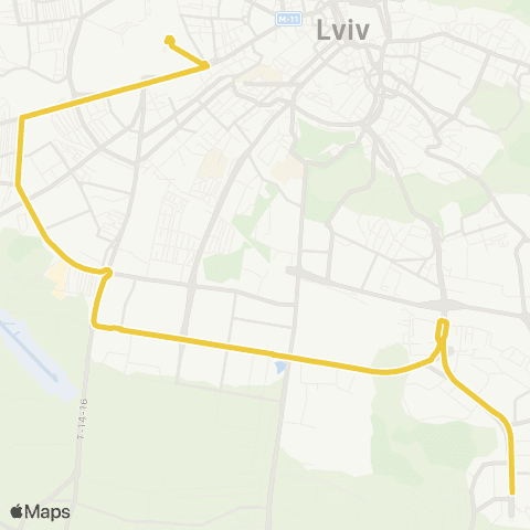 Lviv Bus Пр. Червоної Калини - Залізничний вокзал map