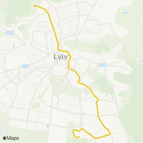 Lviv Bus Вул. Під Голоском - вул. Хоткевича map