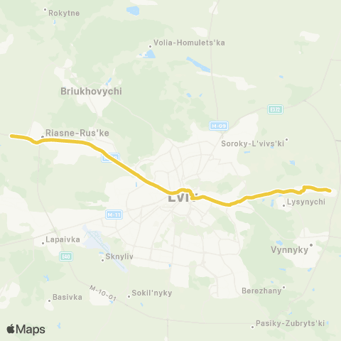 Lviv Bus С. Підрясне - с. Підбірці map