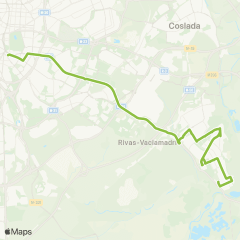 Autobuses Interurbanos Madrid (Atocha) - Rivas Pueblo map