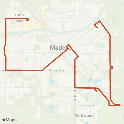 Madera Metro Orange Line map