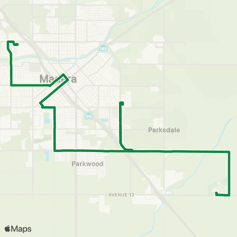 Madera Metro Green Line map