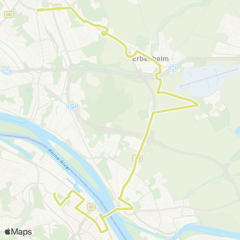 Mainzer Verkehrsgesellschaft Schusterstr.  ↔︎ Wiesbaden Hbf map