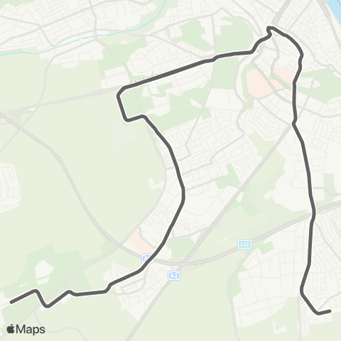 Mainzer Verkehrsgesellschaft Bürgerhaus (Hechtsheim) ↔︎ Hindemithstr. (Lerchenberg) map