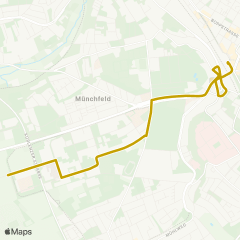 Mainzer Verkehrsgesellschaft Bretzenheim J.-H.-Str. ↔︎ Mainz Hbf map