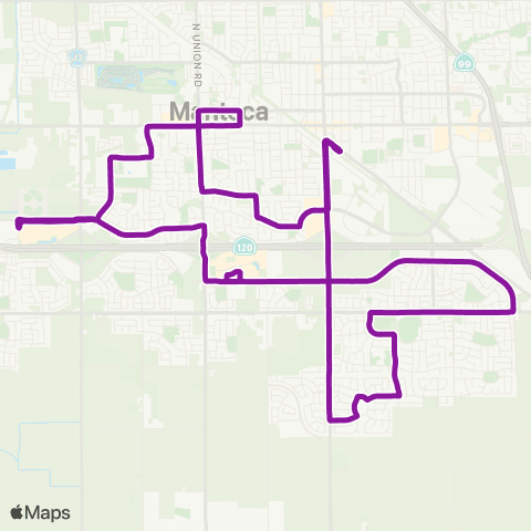 Manteca Transit Route 2 map