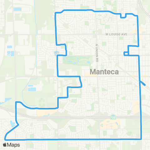 Manteca Transit Route 4 map