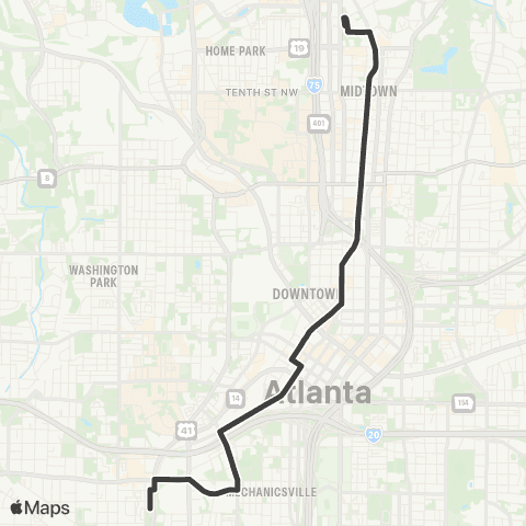 MARTA Peachtree Street / Downtown map