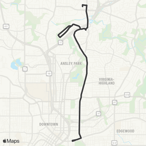MARTA Monroe Drive / Boulevard map