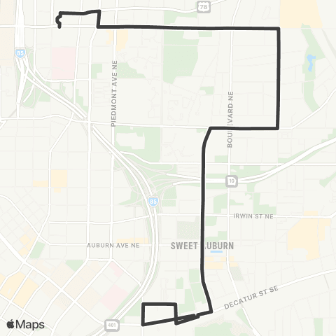 MARTA Old Fourth Ward map