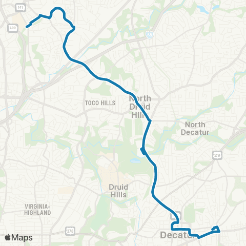 MARTA Clairmont Rd / North Druid Hills Rd map