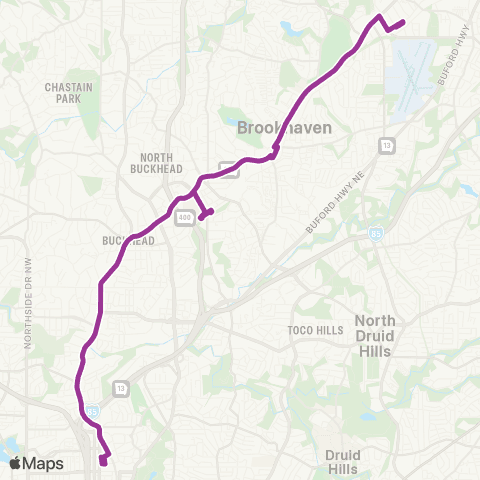 MARTA Peachtree Road / Buckhead map