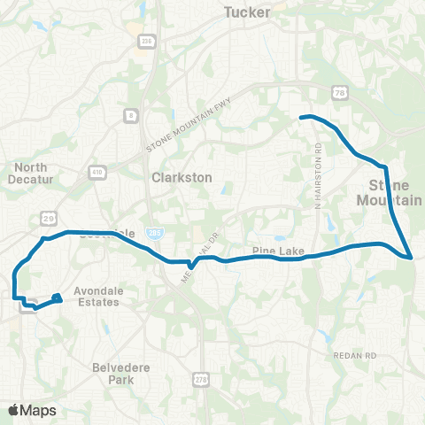 MARTA Rockbridge Road map
