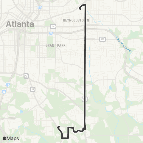 MARTA Moreland Avenue map