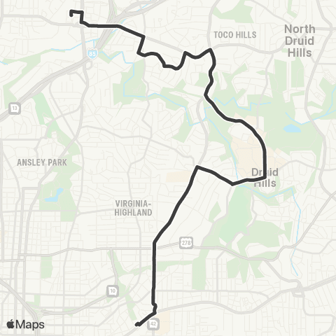 MARTA Clifton Road / Emory map