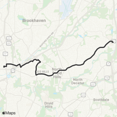 MARTA Lavista Road map