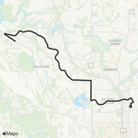 MARTA Defoors Ferry Road map