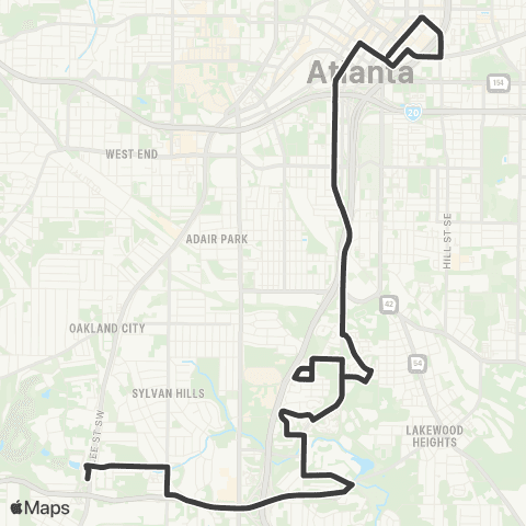 MARTA Pryor Road map