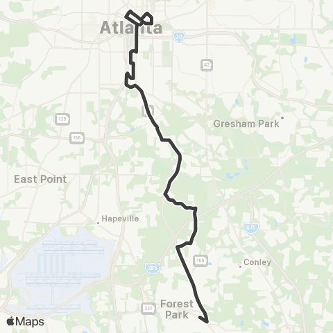 MARTA Jonesboro Road map