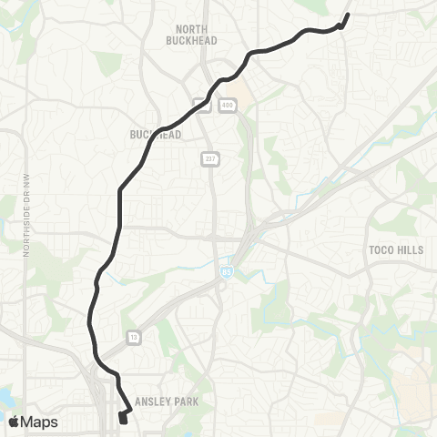 MARTA Peachtree Road / Buckhead map