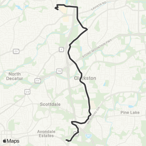 MARTA Clarkston map