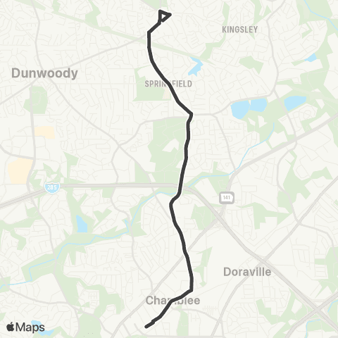 MARTA Tilly Mill Road map
