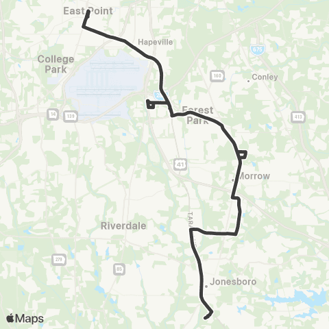 MARTA Morrow / Jonesboro map