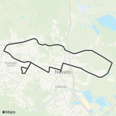 Marin Transit Olive - Novato Loop map