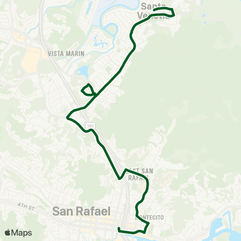 Marin Transit San Rafael (Downtown - Santa Venetia) map