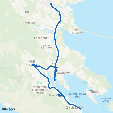 Marin Transit Downtown San Rafael - Sausalito map