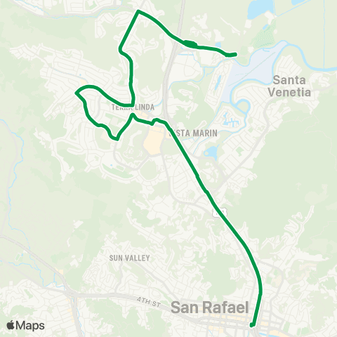 Marin Transit San Rafael (Downtown - Smith Ranch Road) map