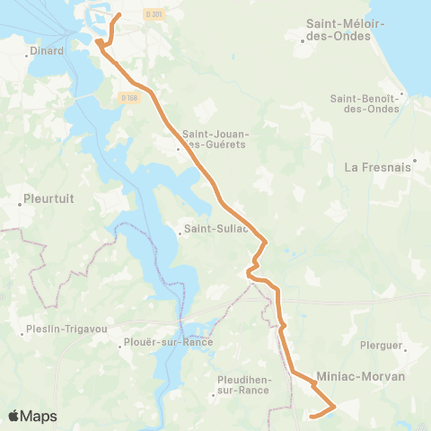 MAT Scolaires Miniac Morvan Vieux Bourg - St-Malo Gares map