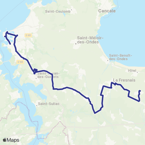 MAT Scolaires La Fresnais Gare - Saint-Malo Gares map