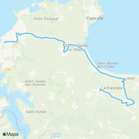 MAT Scolaires Saint-Malo Gares - la Fresnais Gare map