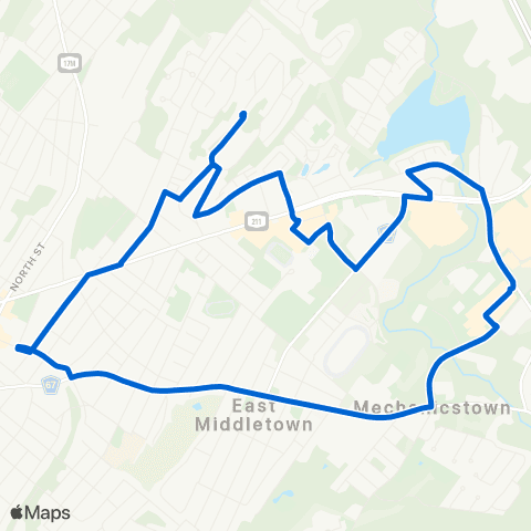 Transit Orange - Middletown Senior Way - Aldi - ShopRite (211) - Price Chopper map