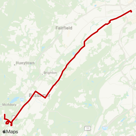 MAX Transit South Bessemer map