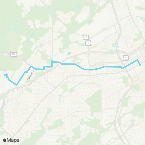 MAX Transit Ensley Wylam Fairfield map