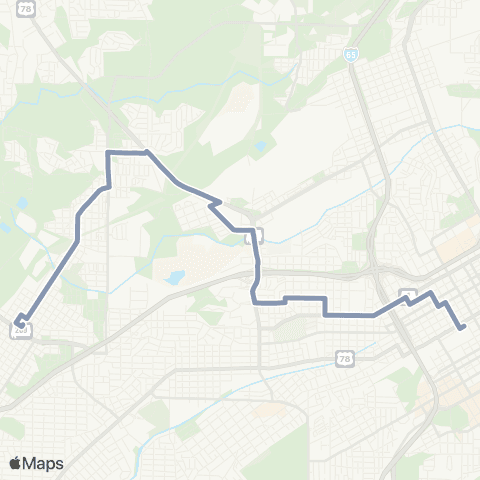 MAX Transit Pratt Ensley map