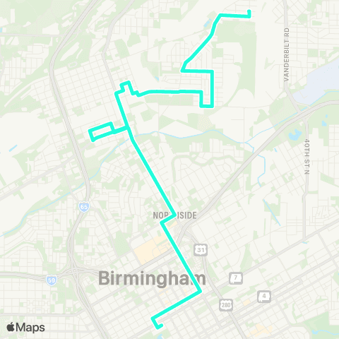 MAX Transit North Birmingham map