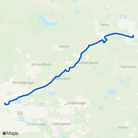 Midland Bluebird (McGill's Scotland East) Buchanan Bus Sta - Central Retail Park map