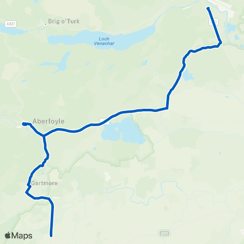 Midland Bluebird (McGill's Scotland East) McLaren High School - Ward Toll Cottage map