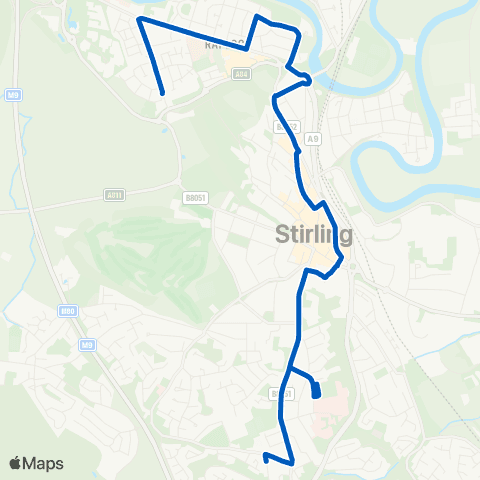 Midland Bluebird (McGill's Scotland East) Weaver Row - Turning Circle map