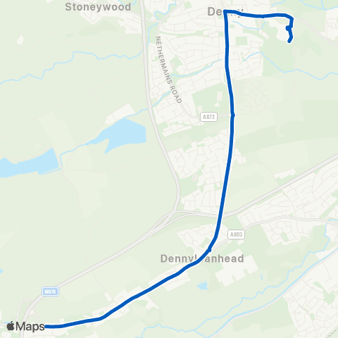 Midland Bluebird (McGill's Scotland East) Denny High School - Kerr Crescent map